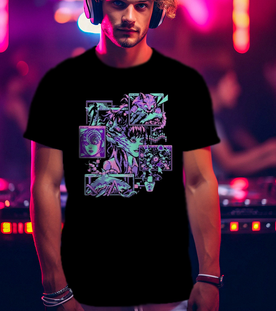 Scarred Crawler Glitch Aesthetic Portraits And Digital Art Panels T-Shirt