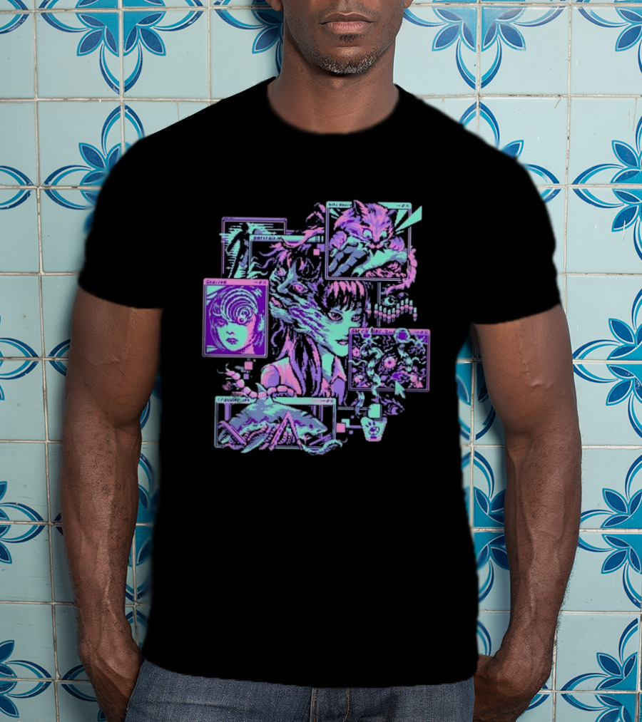 Scarred Crawler Glitch Aesthetic Portraits And Digital Art Panels T-Shirt