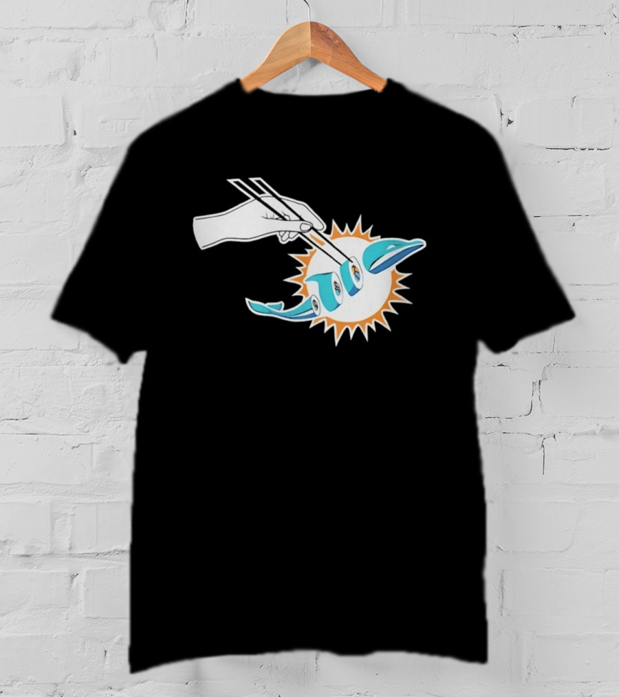 Miami Dolphins Sushi Roll Chopsticks T-Shirt