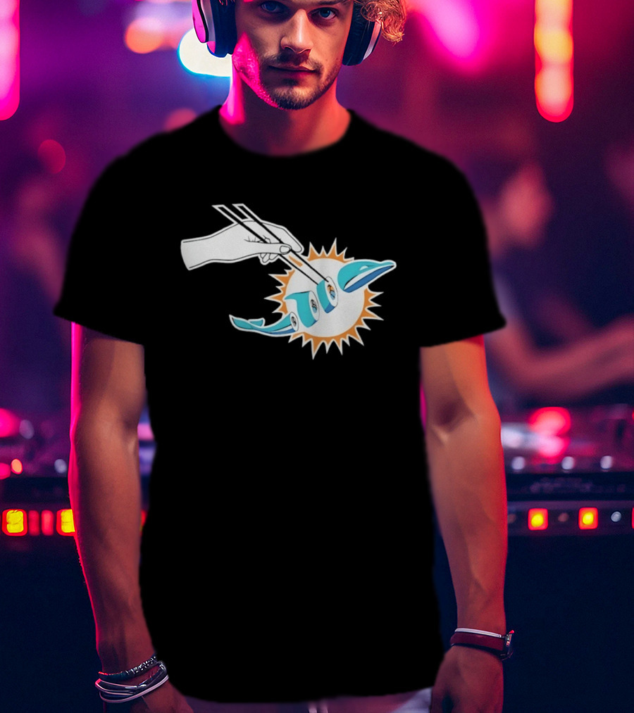 Miami Dolphins Sushi Roll Chopsticks T-Shirt