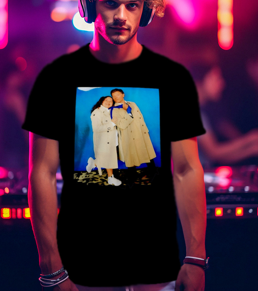 Misha Collins Castiel Supernatural Photo Trench Coat And Tie T-Shirt