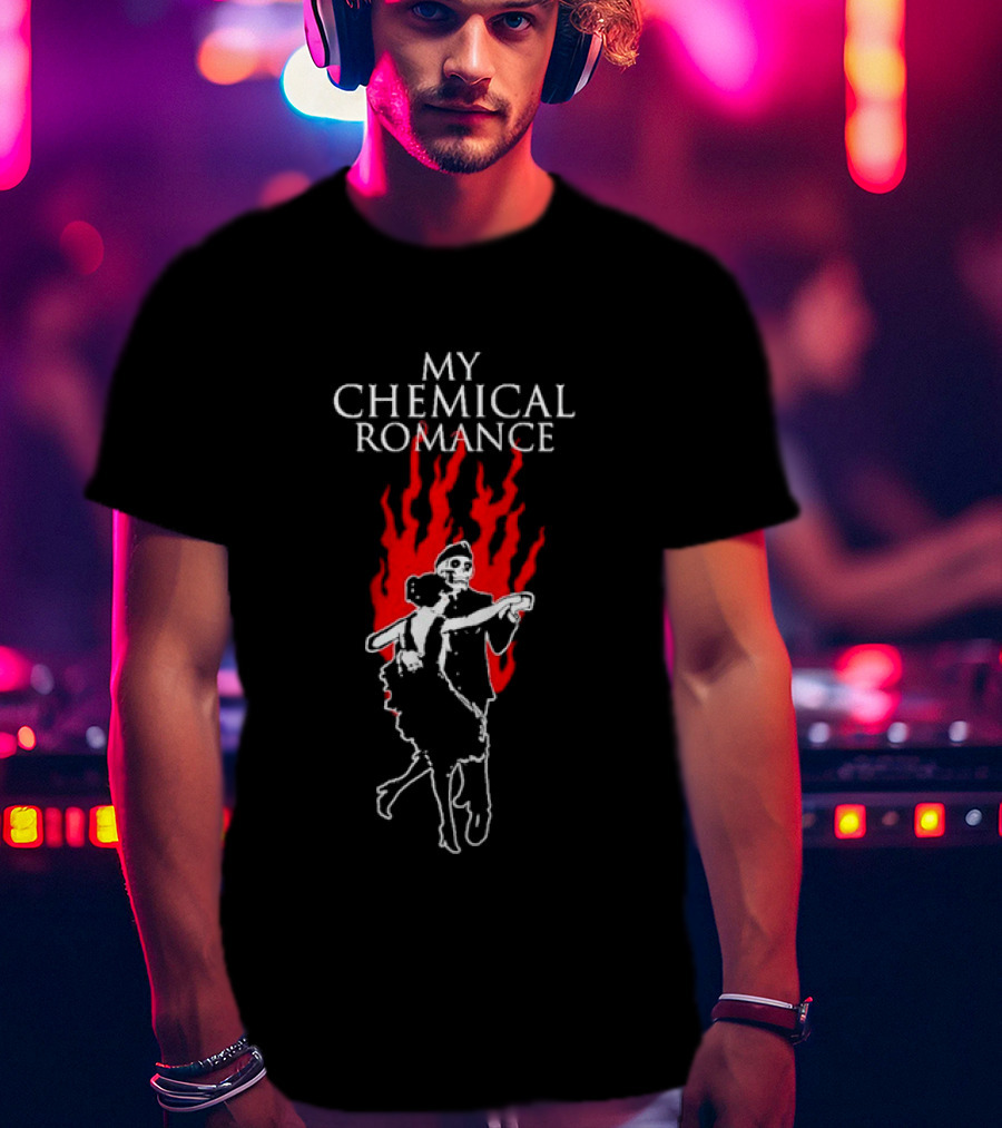 My Chemical Romance Skeleton Dancing In Flames T-Shirt