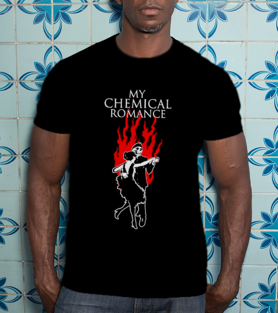 My Chemical Romance Skeleton Dancing In Flames T-Shirt