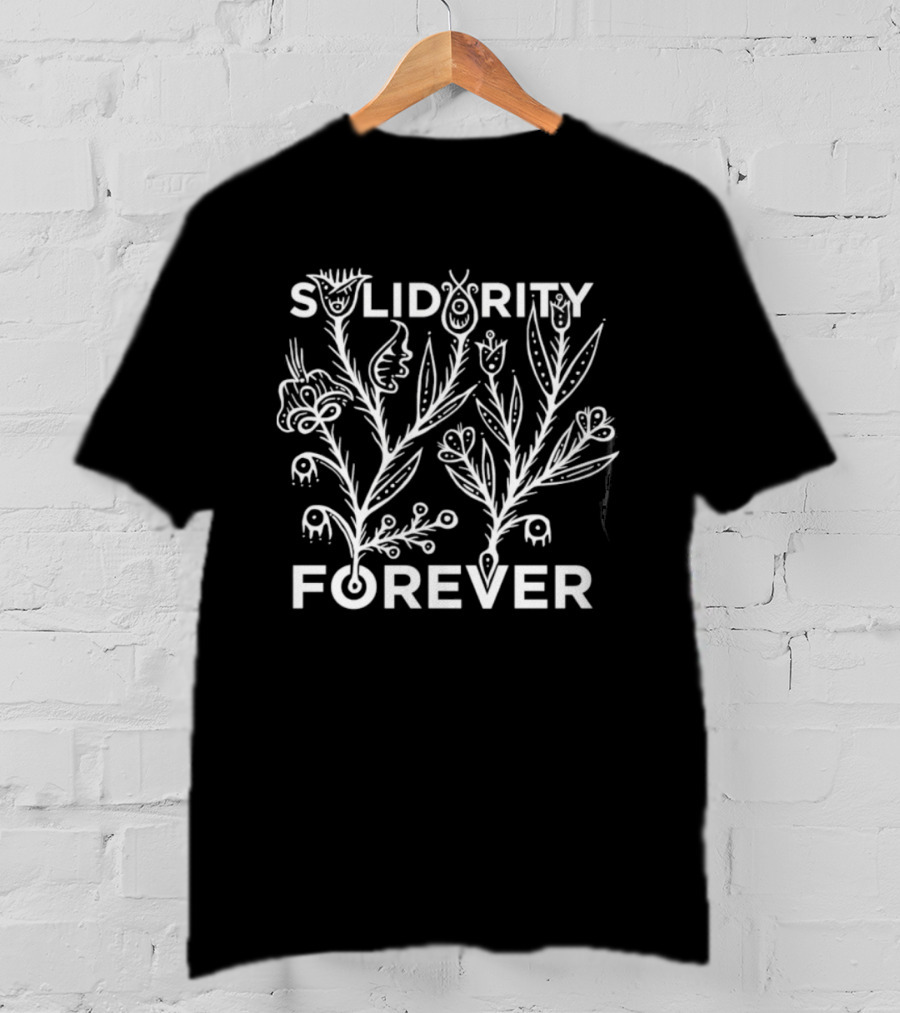 Solidarity Forever Floral Labor Union Block Print T-Shirt