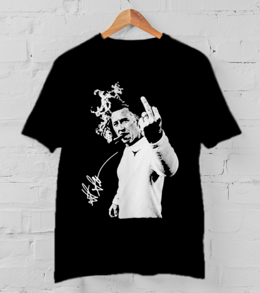 Steve Sarkisian Gesture Smoking Cigar Signature T-Shirt