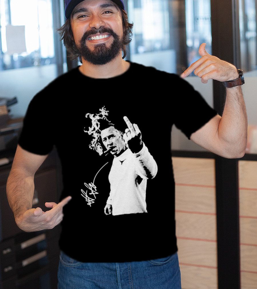 Steve Sarkisian Gesture Smoking Cigar Signature T-Shirt