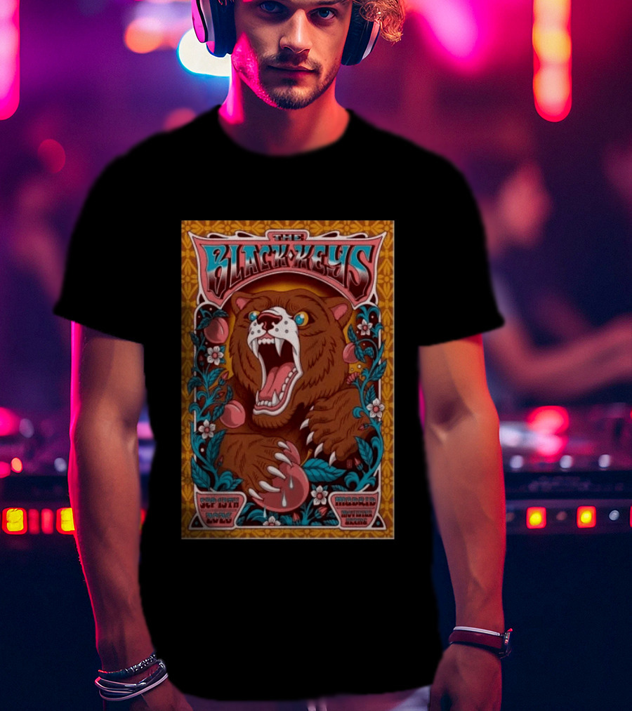 The Black Keys Sep 13 2026 Movistar Arena Madrid Wild Bear T-Shirt