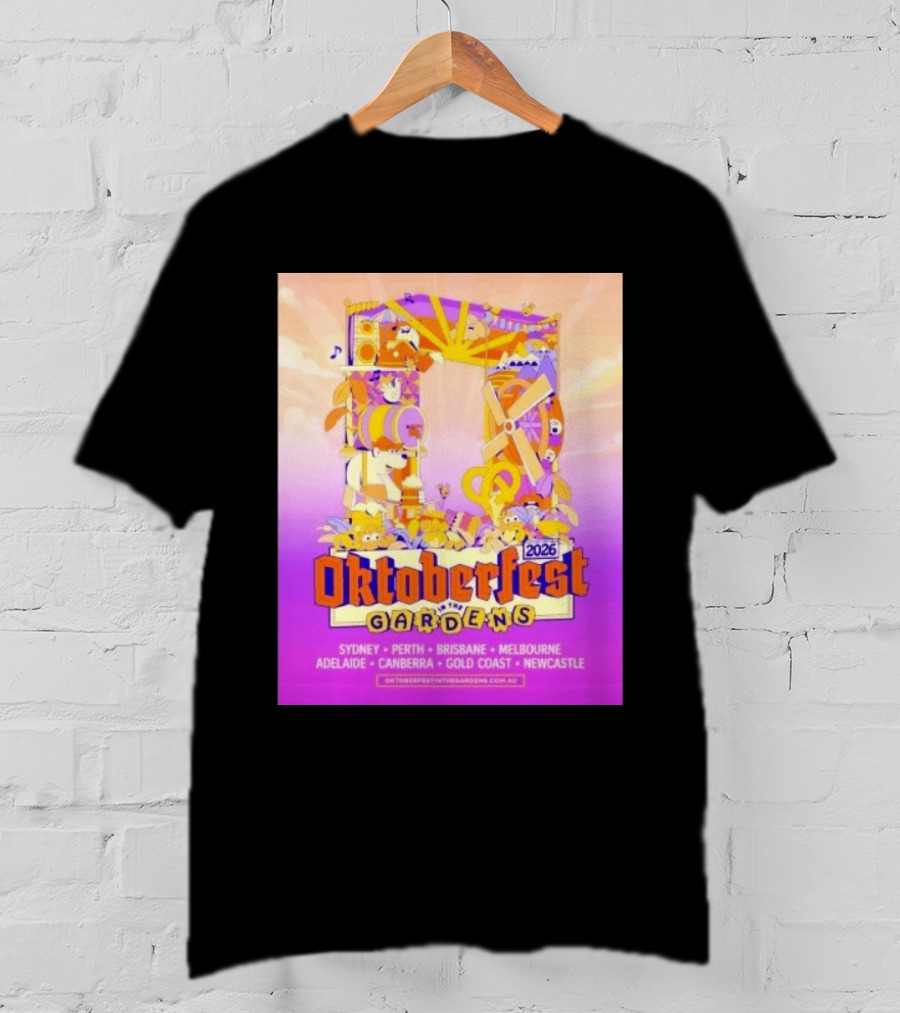 Oktoberfest In The Gardens 2026 Australian Tour Sydney Perth Brisbane Melbourne Adelaide Canberra Gold Coast Newcastle T-Shirt