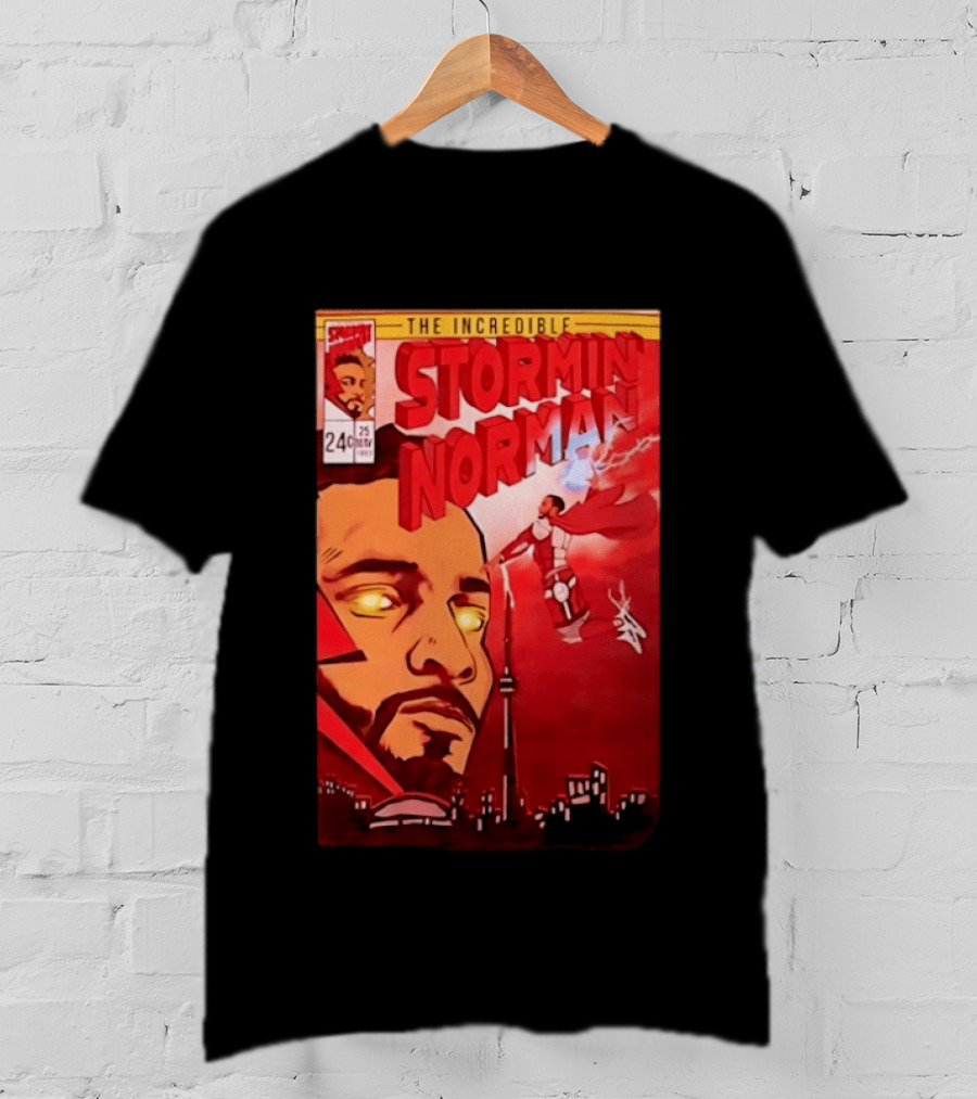 The Incredible Stormin Norman Comic Book Flying Superhero Cityscape 25 Cent Issue 24 T-Shirt