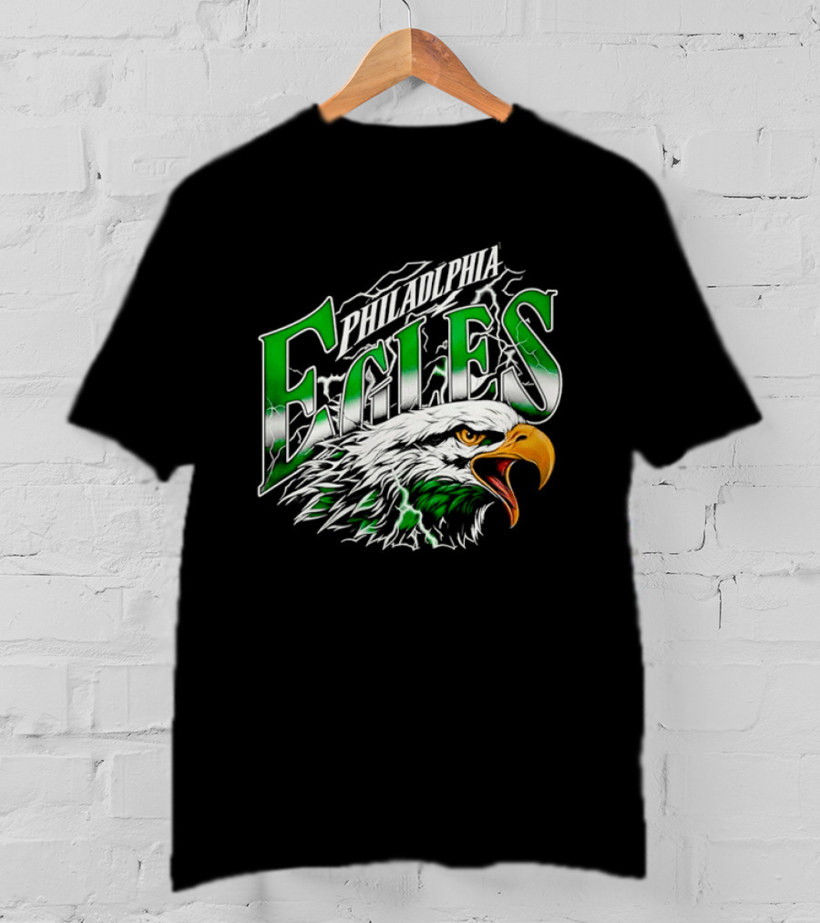 Philadelphia Eagles Lightning Eagle Green T-Shirt