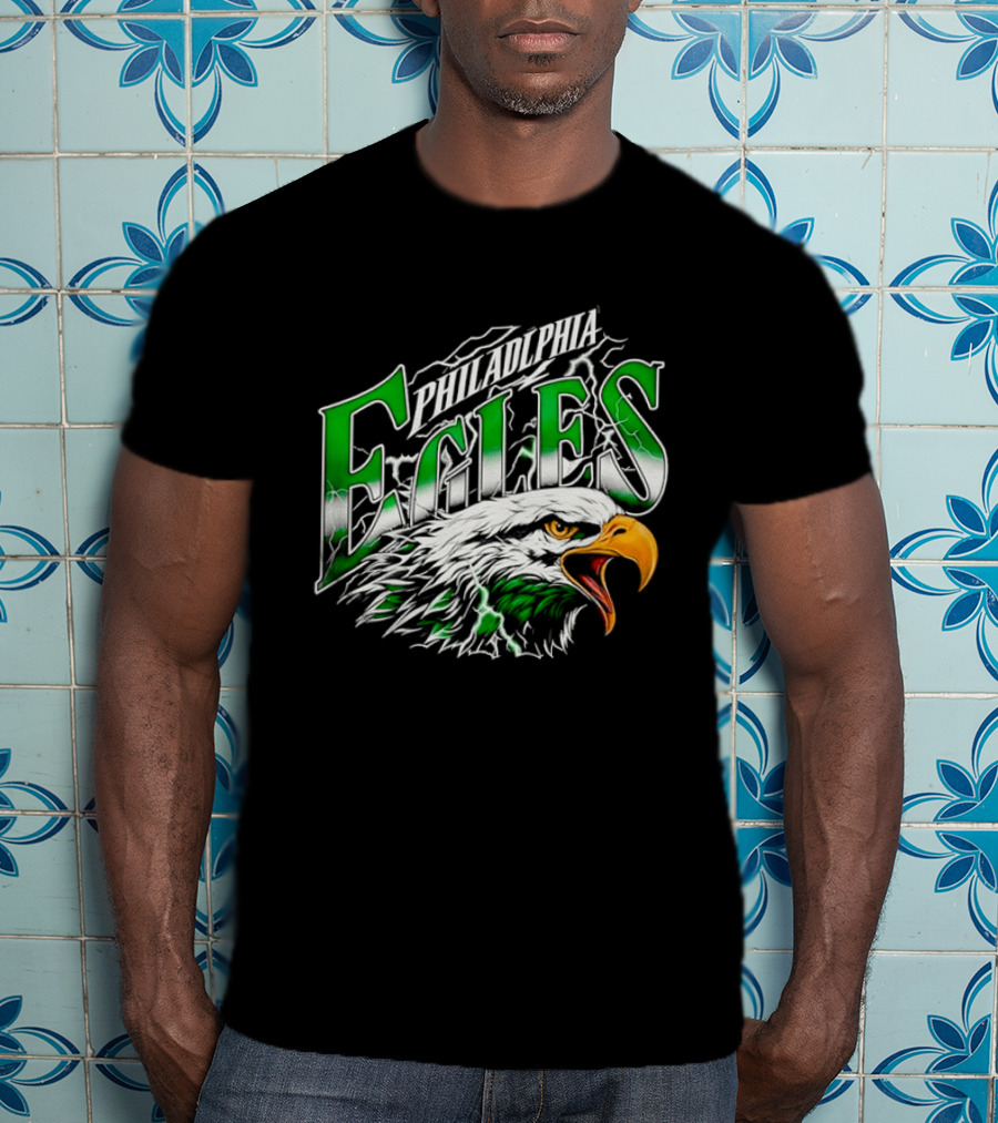Philadelphia Eagles Lightning Eagle Green T-Shirt