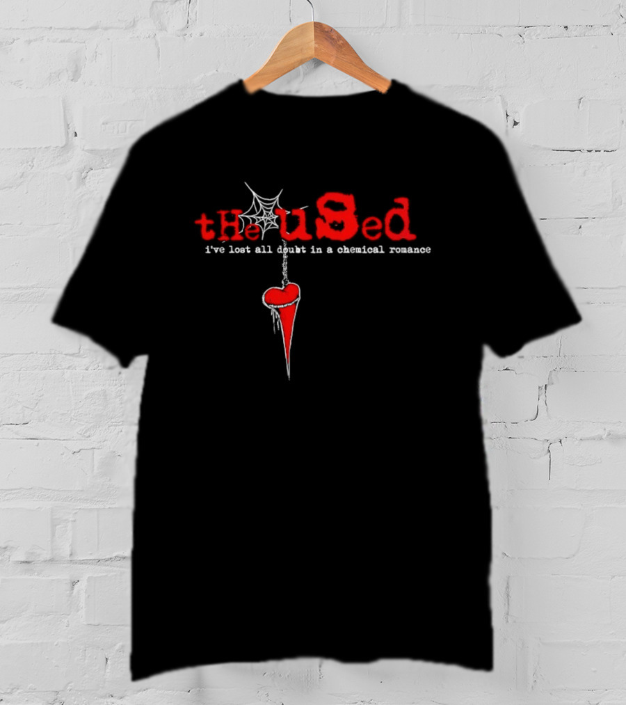 The Used I've Lost All Doubt In A Chemical Romance Heart And Spider Web T-Shirt