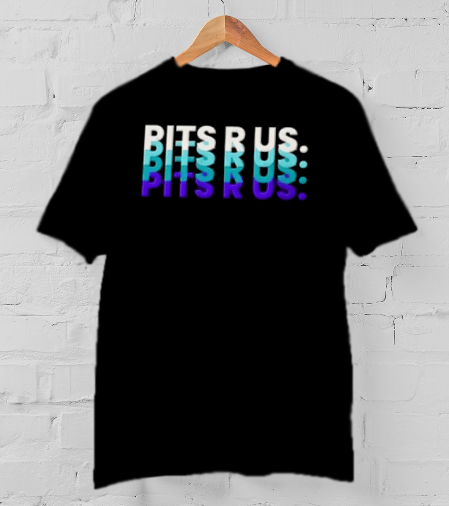 Pits R Us Layered Echo White Cyan Purple Gradient T-Shirt