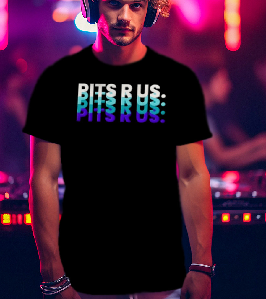 Pits R Us Layered Echo White Cyan Purple Gradient T-Shirt