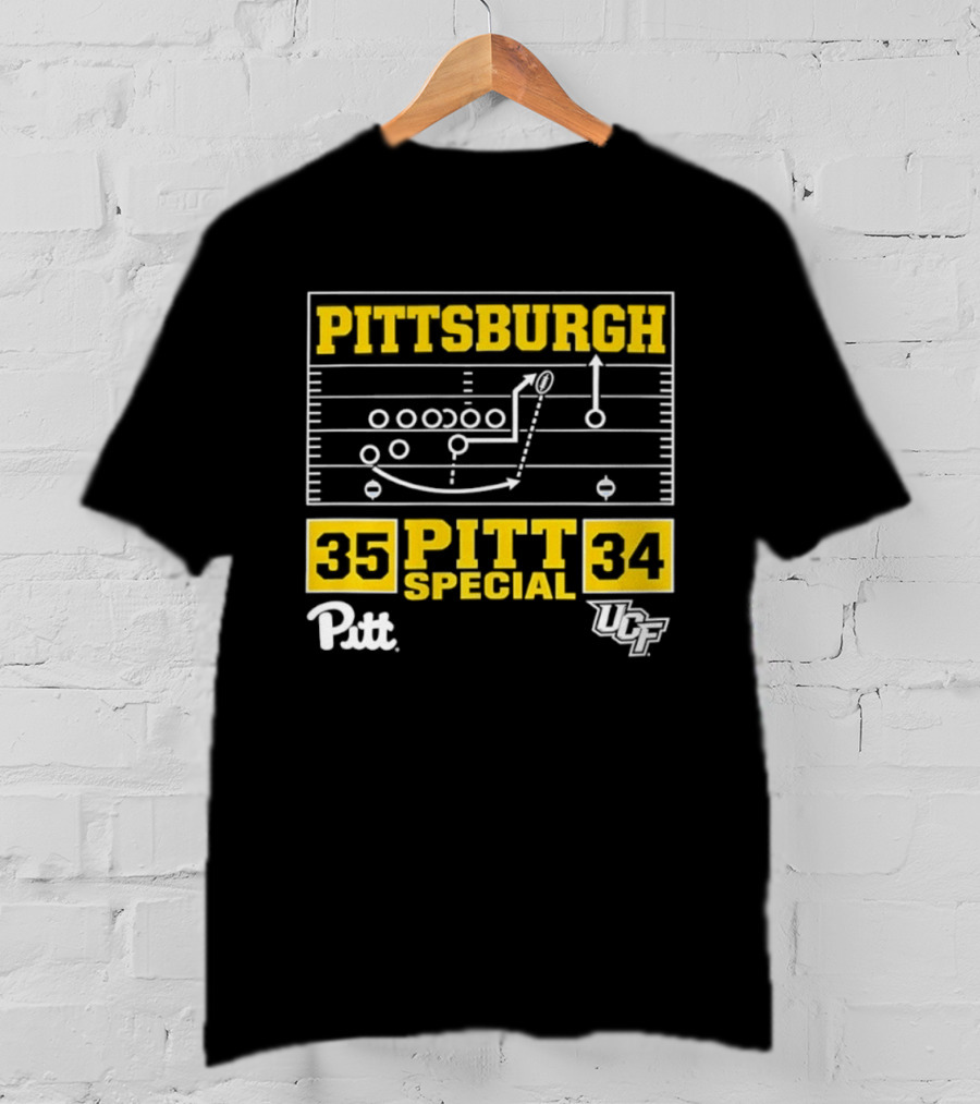 Pittsburgh Pitt Special 35 34 Victory Football Play Diagram Vs UCF T-Shirt