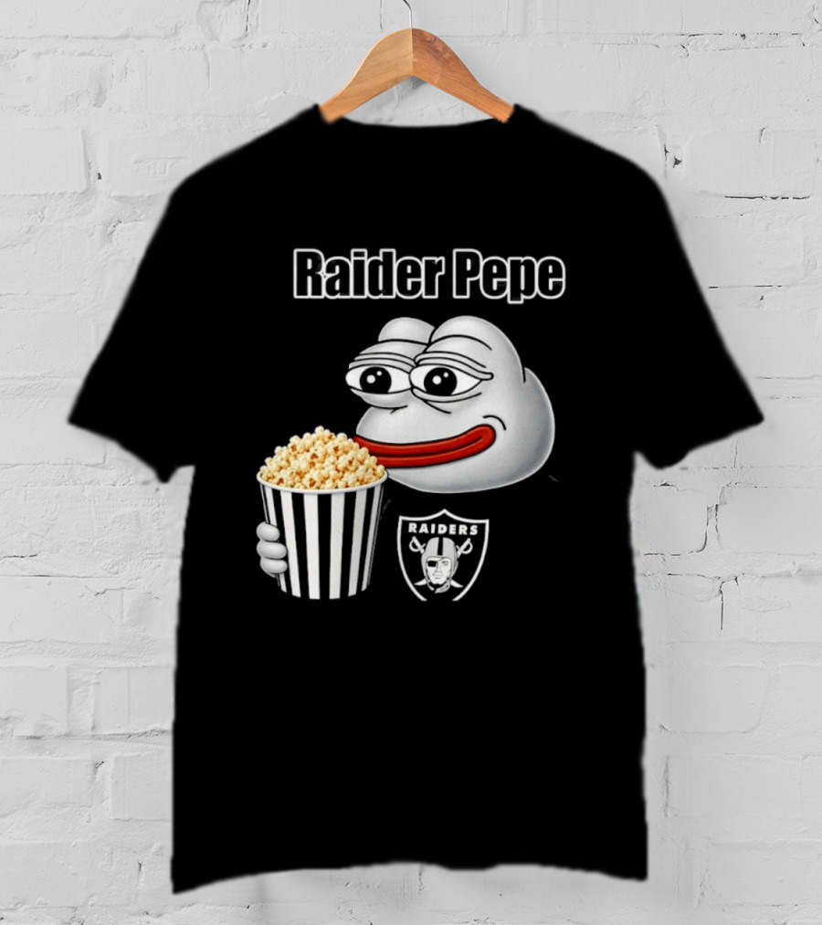 Las Vegas Raiders Raider Pepe Popcorn Meme T-Shirt
