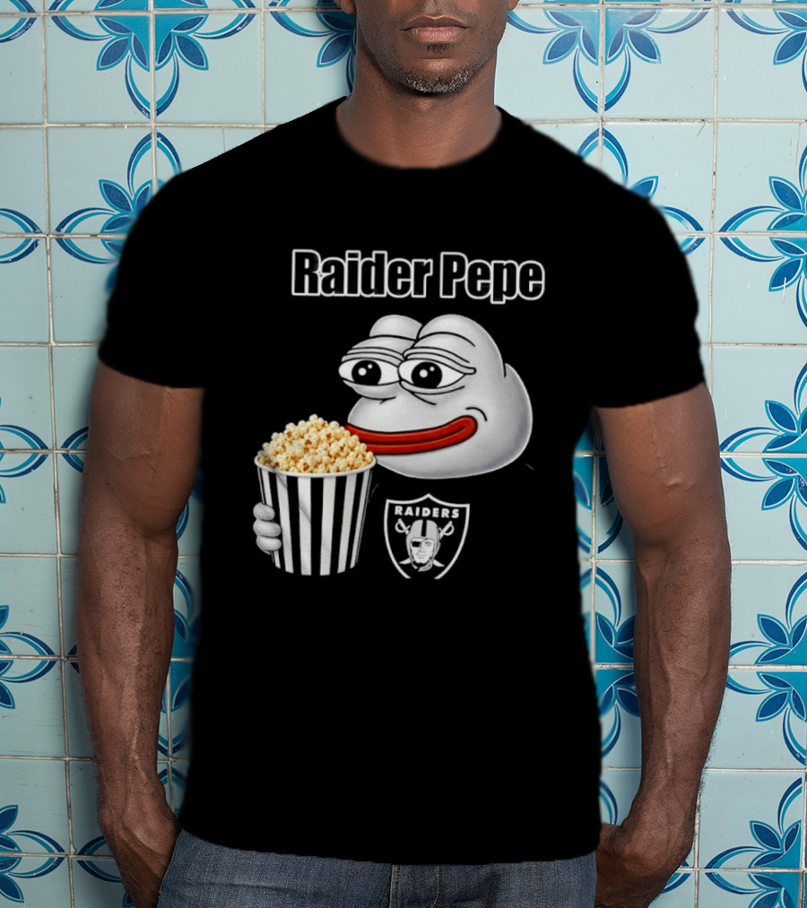 Las Vegas Raiders Raider Pepe Popcorn Meme T-Shirt