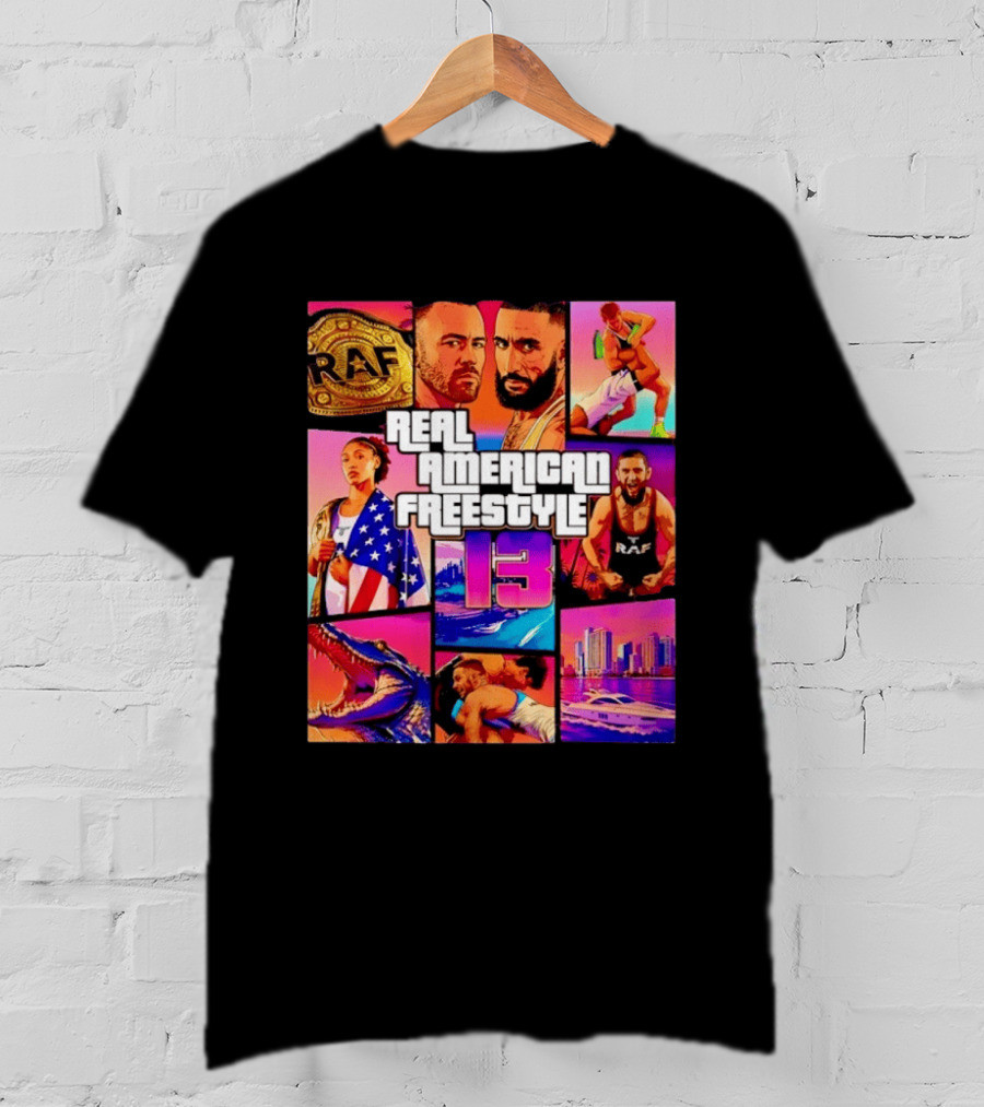 Real American Freestyle 13 Wrestling RAF Alligator Miami Scene T-Shirt