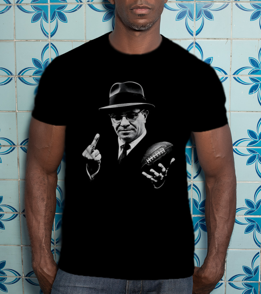 Vince Lombardi Football Gesture Iconic Middle Finger T-Shirt