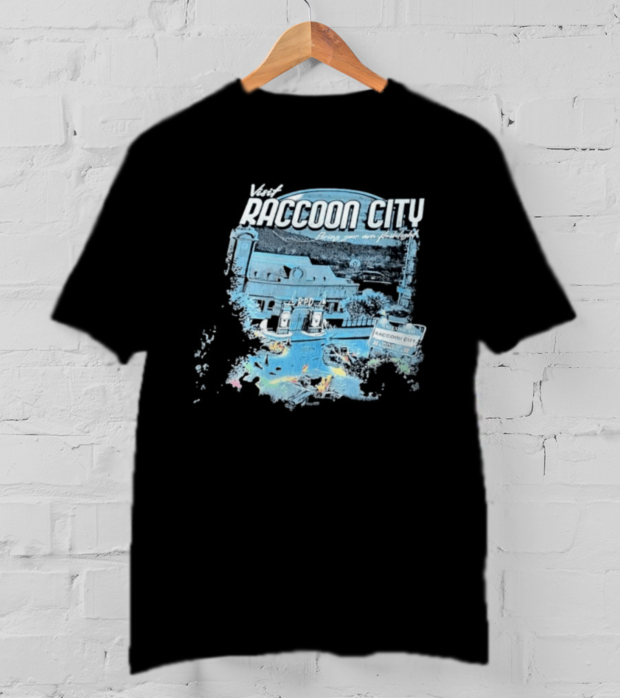 Visit Raccoon City Bring Your Own Flashlight RPD Entrance Postcard T-Shirt