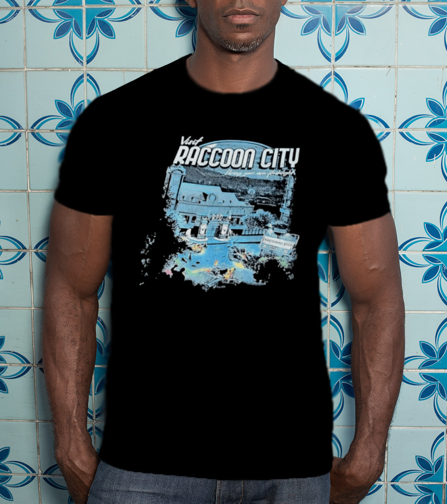 Visit Raccoon City Bring Your Own Flashlight RPD Entrance Postcard T-Shirt