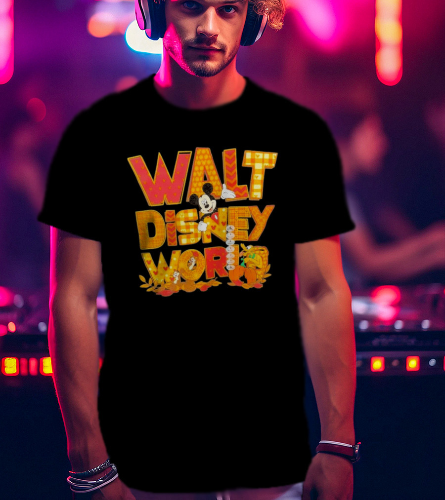 Walt Disney World Mickey Mouse Pluto Disney Characters Fall T-Shirt