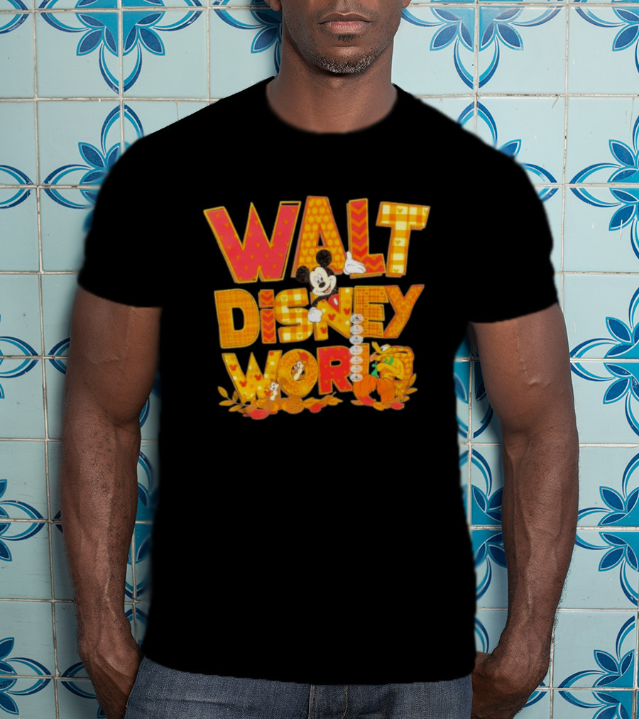 Walt Disney World Mickey Mouse Pluto Disney Characters Fall T-Shirt