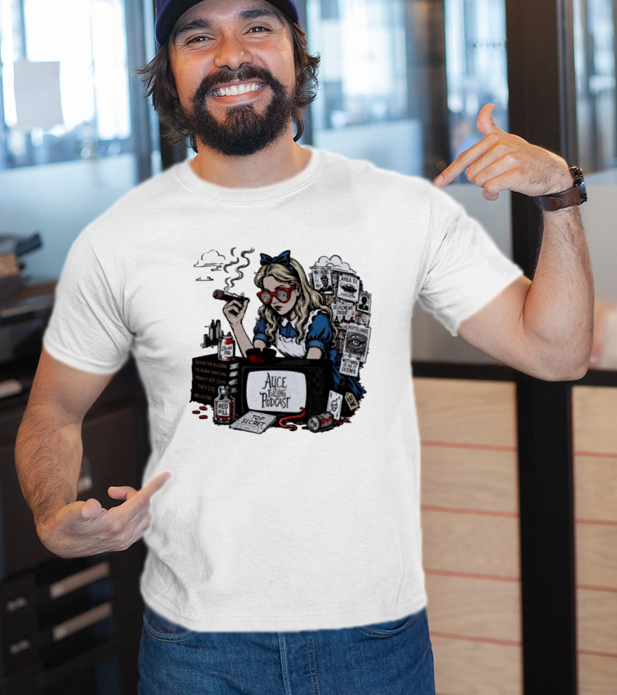 Alice Falling Podcast Conspiracy Theory Red Pill Top Secret Area 51 Reptilians Seeing Is Believing T-Shirt