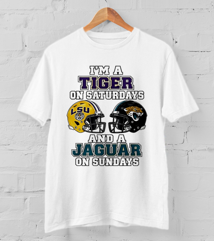 LSU Tigers Saturday Spirit Jacksonville Jaguars Sunday Fandom T-Shirt