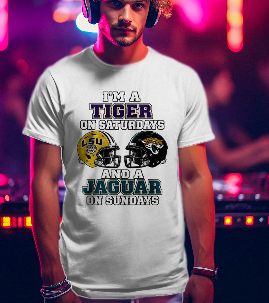 LSU Tigers Saturday Spirit Jacksonville Jaguars Sunday Fandom T-Shirt