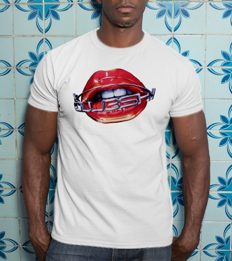 Chicago Cubs Lips Y2K MLB Baseball Chrome Letters T-Shirt