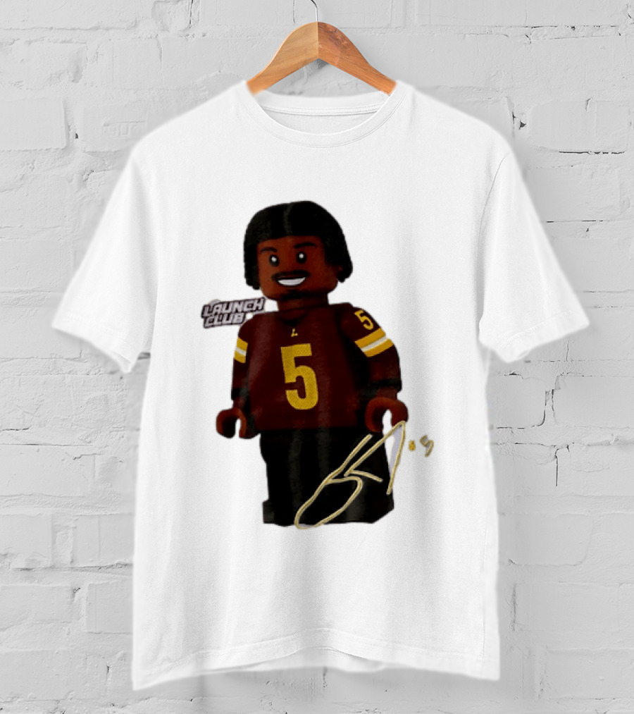 Washington Commanders Quarterback Jayden Daniels Launch Club Number 5 T-Shirt