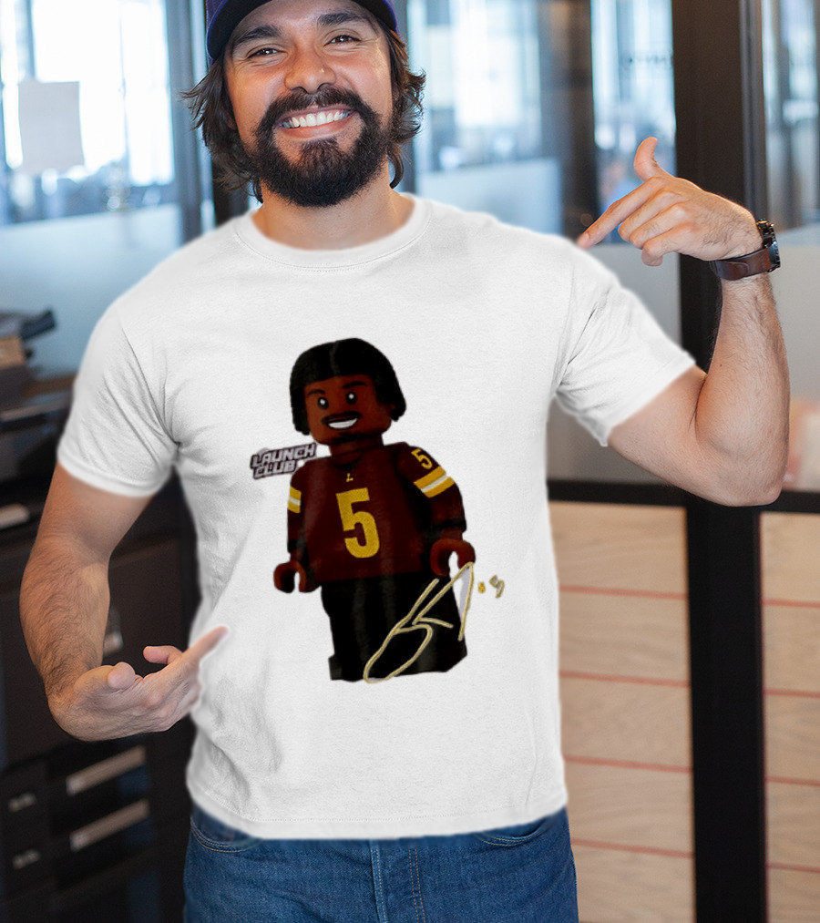 Washington Commanders Quarterback Jayden Daniels Launch Club Number 5 T-Shirt