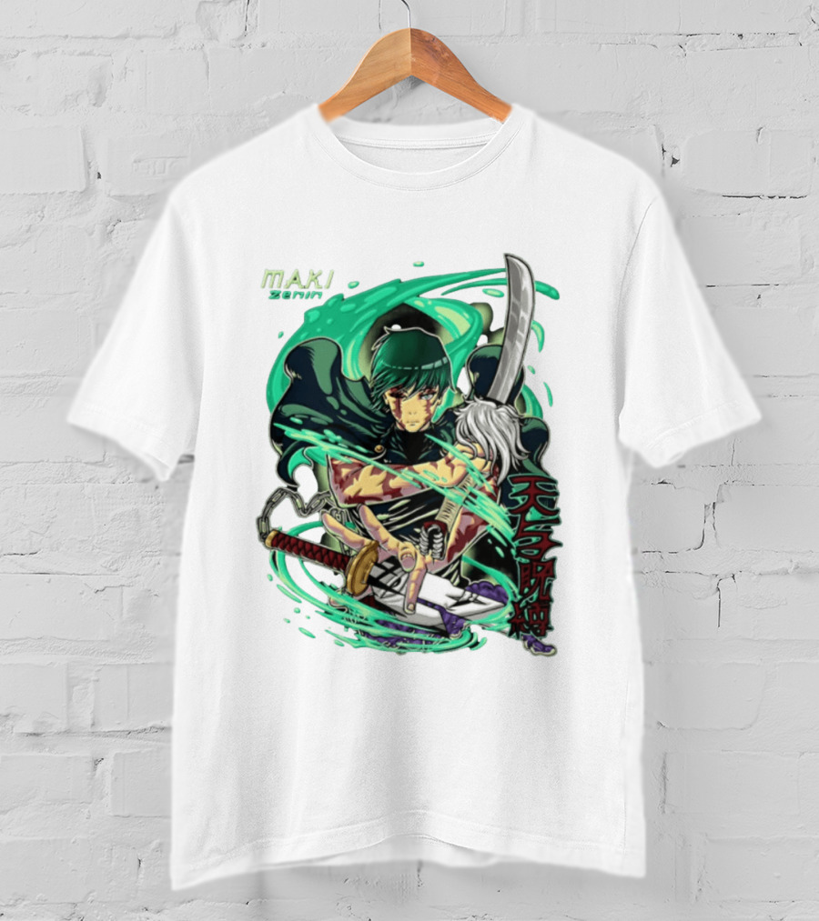 Maki Zenin Jujutsu Kaisen Anime Manga JJK Sword T-Shirt