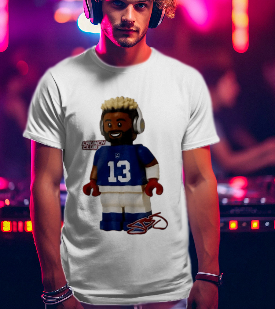 New York Giants Odell Beckham Jr. 13 Lego Figure Launch Club T-Shirt