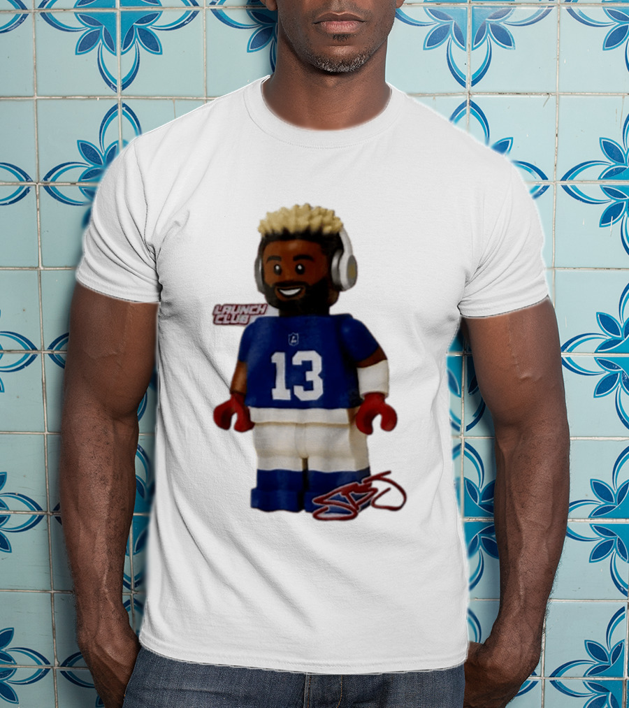 New York Giants Odell Beckham Jr. 13 Lego Figure Launch Club T-Shirt