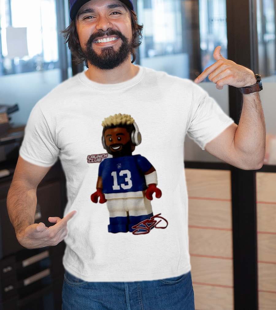 New York Giants Odell Beckham Jr. 13 Lego Figure Launch Club T-Shirt