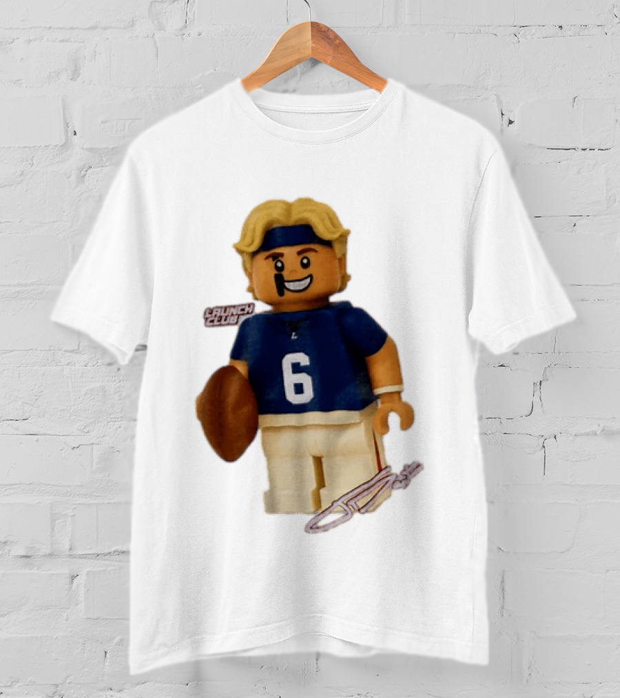 New York Giants Quarterback Jaxson Dart Lego Launch Club 6 Football Cartoon T-Shirt