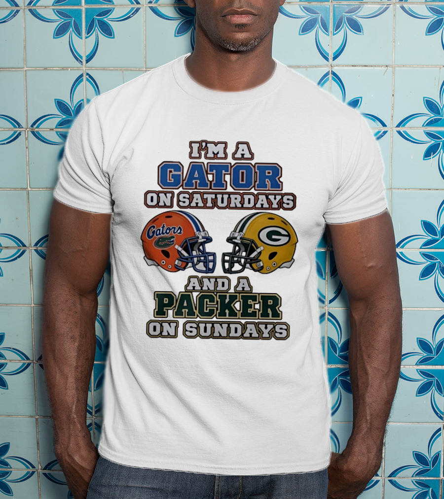 I'm A Gator On Saturdays And A Packer On Sundays Football Fan Gear T-Shirt