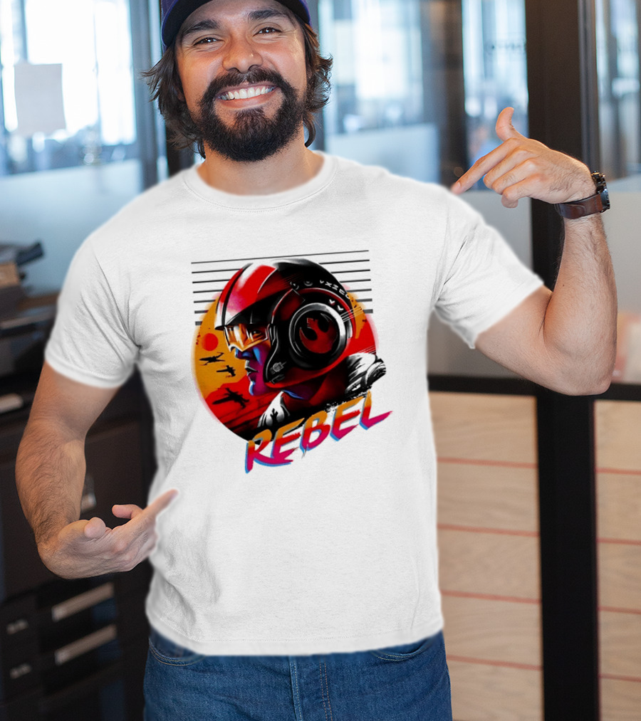 Star Wars Rebel Pilot Helmet Sunset Sci Fi Rebel T-Shirt