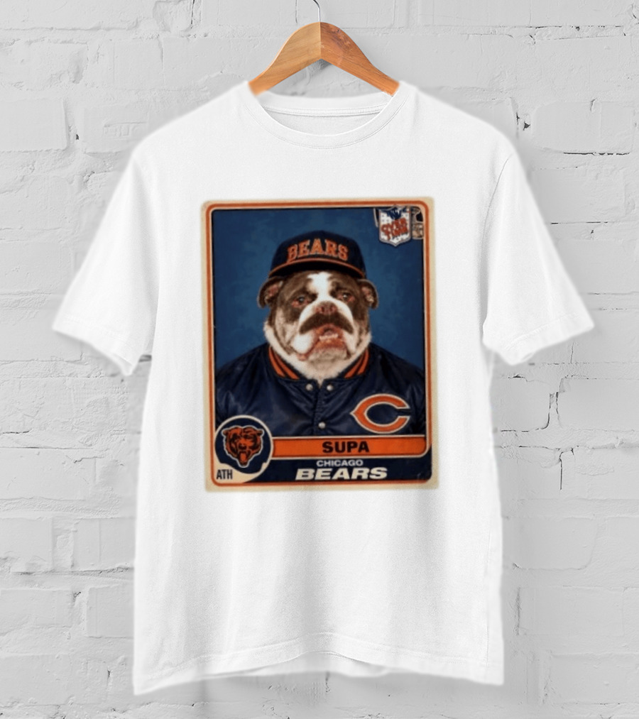 Supa Chicago Bears Football Trading Card Bulldog ATH T-Shirt