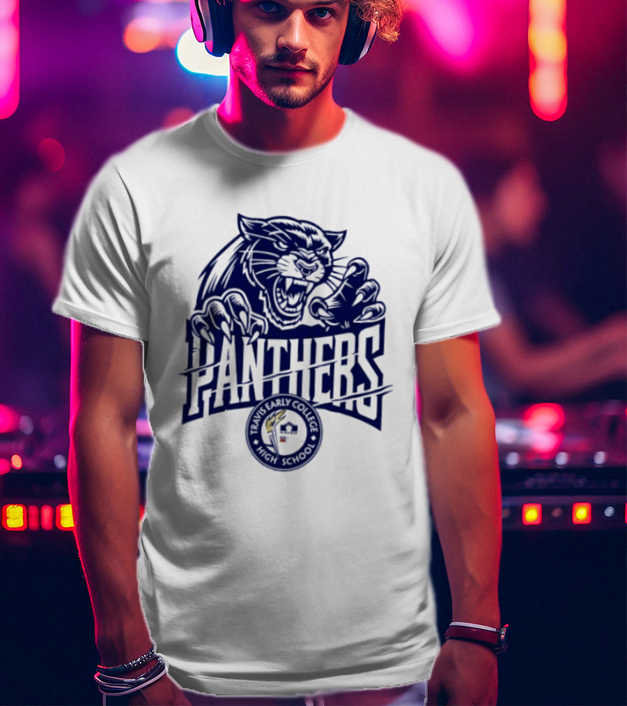 Travis Early College High School Panthers Roaring Panther Paw Claw T-Shirt