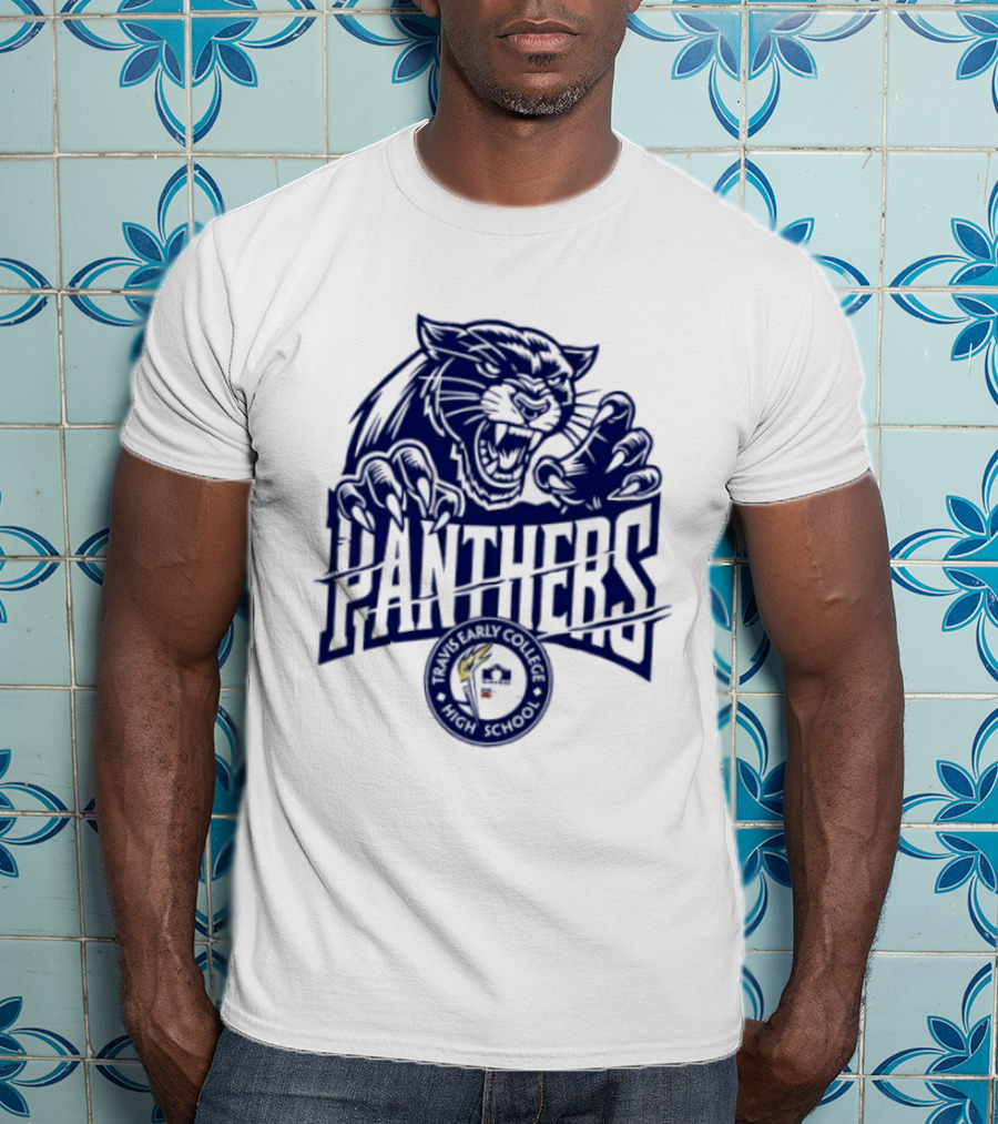 Travis Early College High School Panthers Roaring Panther Paw Claw T-Shirt