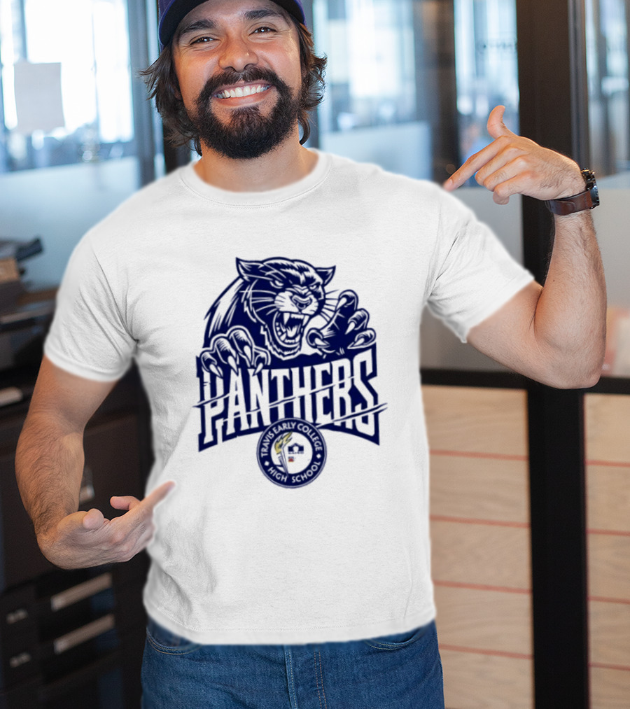 Travis Early College High School Panthers Roaring Panther Paw Claw T-Shirt