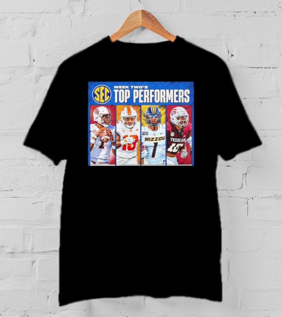 2026 SEC Week 2 Top Passing Performers Oklahoma Tennessee Mizzou Texas A&M T-Shirt