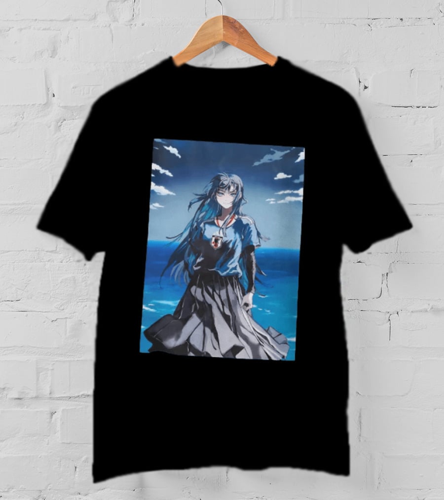 Anime Girl Japan National Football Team JFA Samurai Ocean Scene T-Shirt