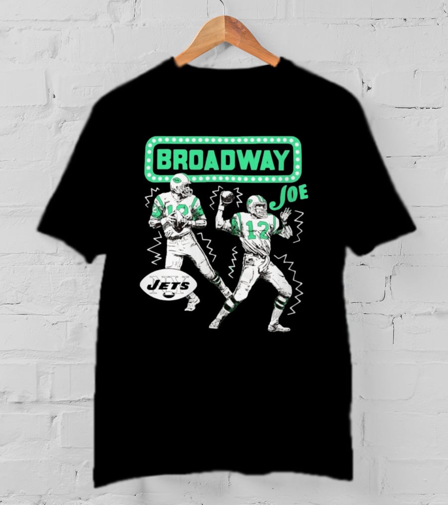 Broadway Joe Namath Jets 12 Legend Retro Football T-Shirt