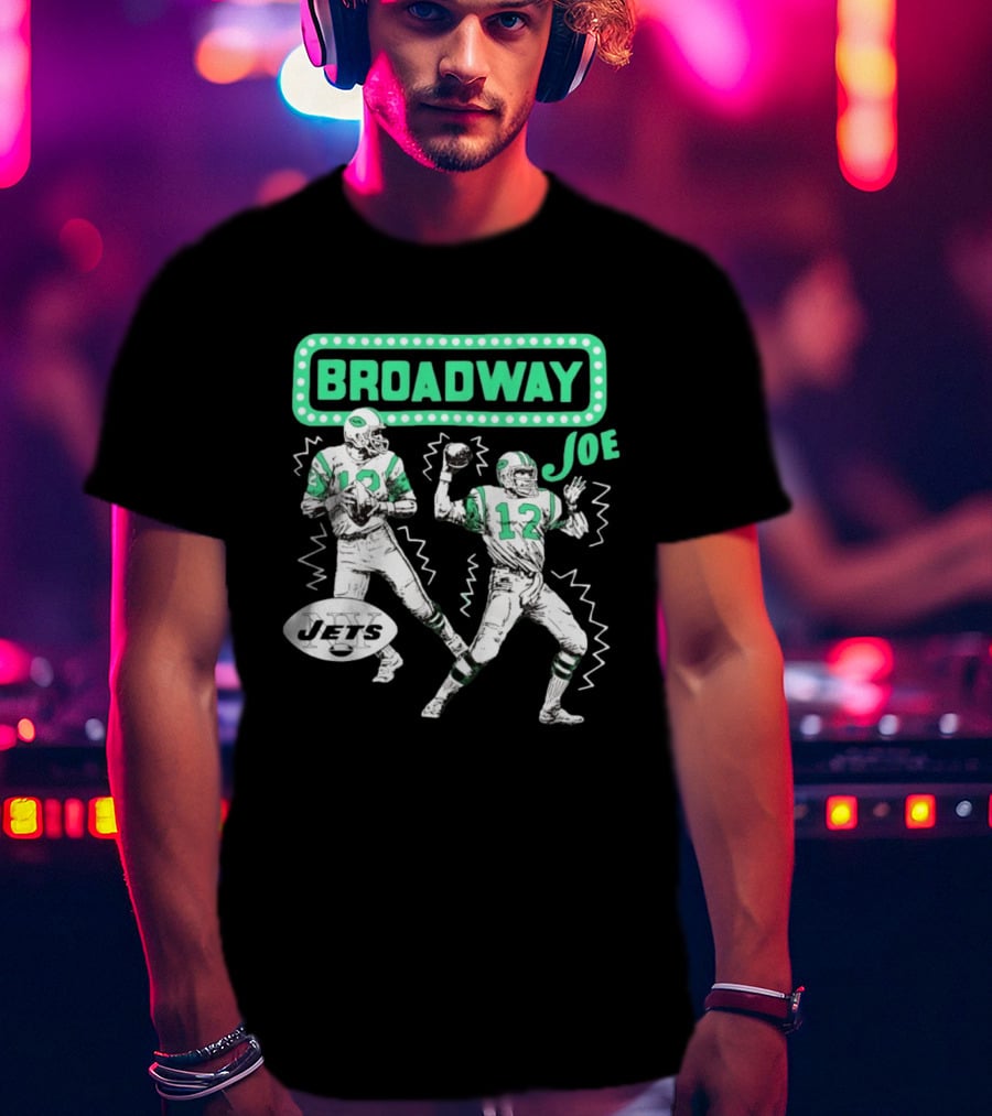 Broadway Joe Namath Jets 12 Legend Retro Football T-Shirt
