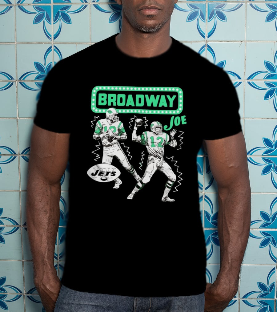 Broadway Joe Namath Jets 12 Legend Retro Football T-Shirt