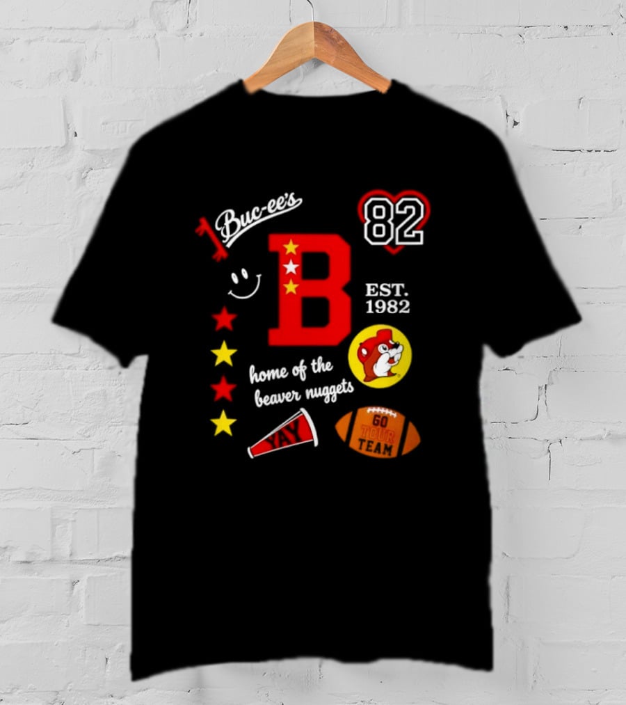 Buc Ee's 82 Est 1982 Home Of The Beaver Nuggets Football Tour T-Shirt